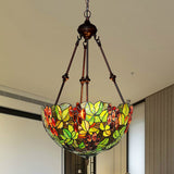 Victorian Green Stained Glass Dome Pendant Light Chandelier - 2/3 Lights 2 /