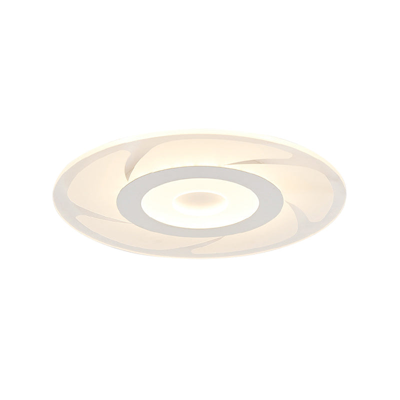 Super Thin Acrylic Windmill Flush Lamp - Modern Style Led Ceiling Mount Light (White/Warm/Inner Warm