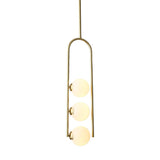 Gold Globe Semi Flush Ceiling Mount Light Fixture - Elegant 3-Bulb Ivory Glass For Dining Room