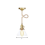 Clear Glass Cone Pendant Light Height Adjustable 1 Ideal For Kitchen