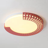 Circle Led Ceiling Light For Baby Room With Half-Ring Acrylic Design