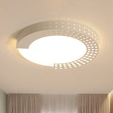 Circle Led Ceiling Light For Baby Room With Half-Ring Acrylic Design