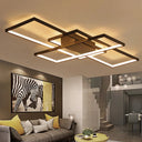 35.5/43 Wide Black/White Led Acrylic Semi Flush Mount Ceiling Light With Warm/White Black / 35.5