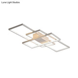 35.5/43 Wide Black/White Led Acrylic Semi Flush Mount Ceiling Light With Warm/White