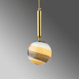 Gold And Black Bedroom Pendant Light With Frosted Glass Shade