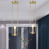 Modern Gold Restaurant Pendant Light With Clear Glass Shade - 1 Bulb Suspension Fixture