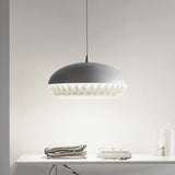Modern Metal Dome Pendant Light For Restaurants - 1 Bulb White/Black Down Lighting White