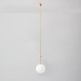 Modern Gold Led Pendant Light With Milk Glass Shade - 39/47 H