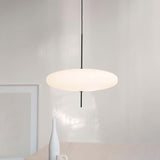 Modern Circular Ceiling Pendant Light With White Glass And 1 Bulb - Ideal For Dining Room