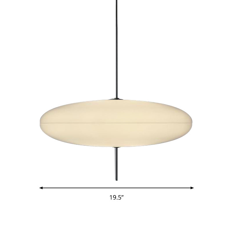 Modern Circular Ceiling Pendant Light With White Glass And 1 Bulb - Ideal For Dining Room