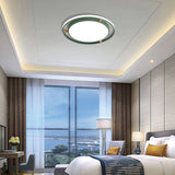 Nordic Dual Circle Led Ceiling Flush Light With Wood Arm - White/Green/Grey Thin Flushmount Lighting