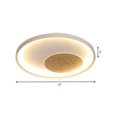 Nordic Acrylic Led Ceiling Flush Light In Black/White Wood - 12/16/19.5 Inch Wide