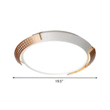 Modern Pink/Gold Hollow Metal Ceiling Fixture - 16/19.5 Round Flush Mount Light For Bedroom