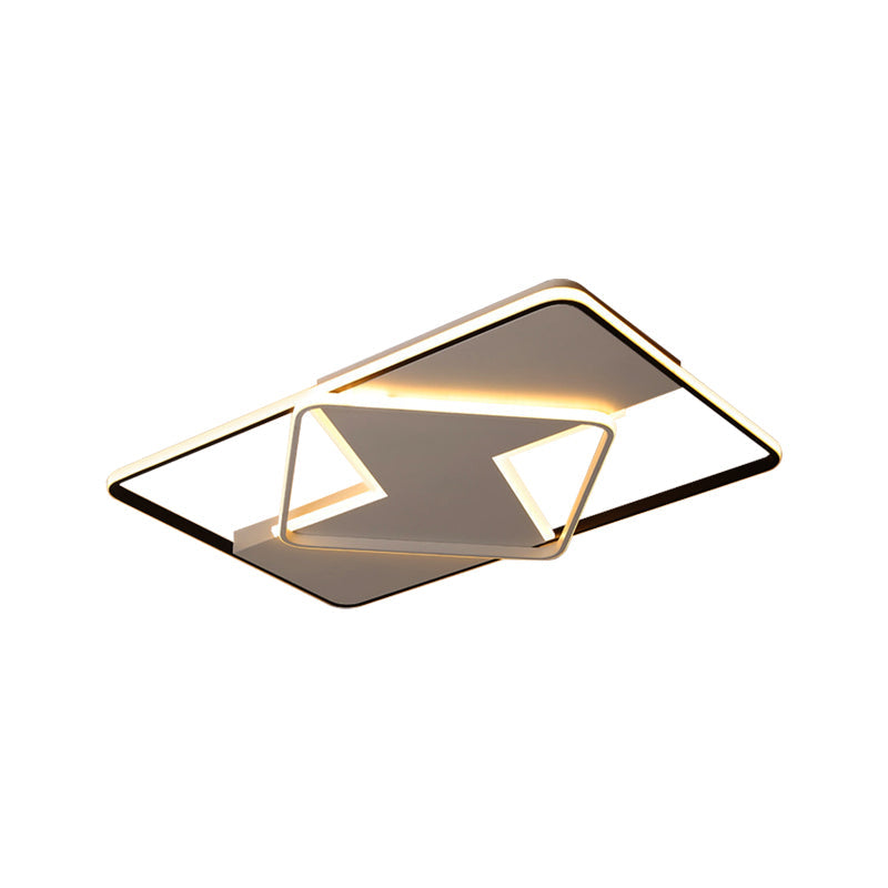 Modern Minimalist Led Ceiling Flush Light In Black/White - 16/19.5/23.5/35.5 W