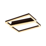 Contemporary Brown Square Led Flush Mount For Indoor Living Rooms