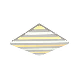 White Stripe Acrylic Flush Ceiling Light With Led Lamp For Dining Room