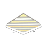 White Stripe Acrylic Flush Ceiling Light With Led Lamp For Dining Room