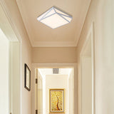 Modern Style Led Ceiling Fixture - White Rectangle Mount Light For Office & Restaurant Use / 18 Warm