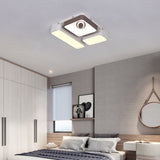 White Led Flush Mount Light With Acrylic Shade - Modern And Stylish Ceiling Lamp For Living Room