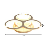 Contemporary Led Ceiling Mount Light: 19.5/23.5 Restaurant Ring | Acrylic White Flush