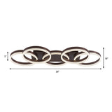 Modern Brown Acrylic Flush Mount Led Ceiling Light For Adult Bedroom & Shop