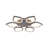 Modern Gray Flower Led Ceiling Mount Light - Acrylic Flushmount For Dining Room Neutral/Warm/White