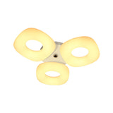 Modern White Flush Ceiling Light Set - 3/4 Head Led Fixture For Living Room & Bedroom