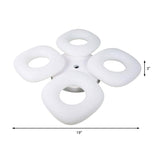 Modern White Flush Ceiling Light Set - 3/4 Head Led Fixture For Living Room & Bedroom