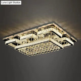 39.5/47 Rectangle Crystal Flush Mount Led Ceiling Light - Modern Living Room Lighting In Stainless