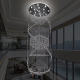 Swirling Crystal Led Pendant Ceiling Lamp - Elegant Silver Finish With 10 Bulbs