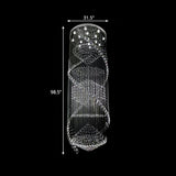 Swirling Crystal Led Pendant Ceiling Lamp - Elegant Silver Finish With 10 Bulbs
