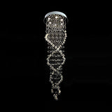 White Led Cluster Pendant Light - Modern Spiral Waterfall Design With 6 Heads Hanging Ceiling Lamp