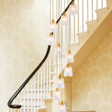 Modern Gold Crystal Pendant Ceiling Lamp - Spiral 10-Light Multiple Hanging Design