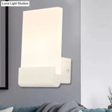 4 Wide Acrylic Led Sconce Light - Black/White Cuboid Design With Warm/White Lighting Options