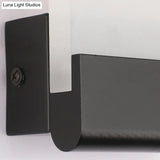 4 Wide Acrylic Led Sconce Light - Black/White Cuboid Design With Warm/White Lighting Options