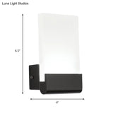 4 Wide Acrylic Led Sconce Light - Black/White Cuboid Design With Warm/White Lighting Options