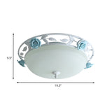 Countryside Metal Led White Flush Mount Light Fixture - 16/19.5 Width Dome Ceiling Lighting For