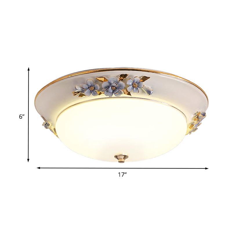 Modern Metal White Ceiling Mounted Led Flush Mount Lighting Fixture Korean Flower Design 12/14.5/17