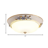 Modern Metal White Ceiling Mounted Led Flush Mount Lighting Fixture Korean Flower Design 12/14.5/17