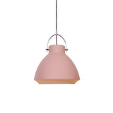 Macaron Dome Suspended Pendant Light - 10/14 Metallic Fixture With Handle Black/Blue For Dining