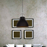 Macaron Dome Suspended Pendant Light - 10/14 Metallic Fixture With Handle Black/Blue For Dining