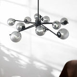 41.5 Wide Black Sputnik Chandelier - Modern Silver Glass Pendant Light 10 /