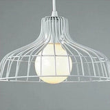 Wire Frame Ceiling Pendant Lamp With Industrial Barn Shade For Restaurants - Black/White White / B