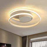 Modern Circle Ceiling Lights - White/Black Flush Mount Fixtures Indoor Lighting (18/23.5)