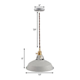 Industrial Style Barn Pendant Lamp - Black/White Metallic Ceiling Light For Kitchen