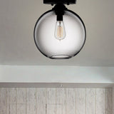 Contemporary Glass Orbit Ceiling Light Fixture - Red/Sky Blue/Amber/Dark Smoke/Coffee 1 Head Indoor