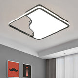 Modern Led Ceiling Light Fixture For Bedroom - Simple Acrylic Design Black/White 16/19.5/35.5 W