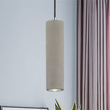 Nordic Style Cement Tube Pendant Lighting - 10/19.5 1 Light Grey Hanging Ceiling In Warm/White