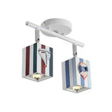 Contemporary Rotatable Rectangular Metal Gallery Ceiling Mount Spotlight With High Brightness Blue /