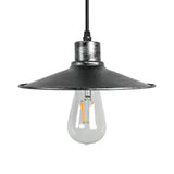 Industrial Iron Pendant Ceiling Light With Flared Shade - Antique Brass/Rust Finish 1 Bulb